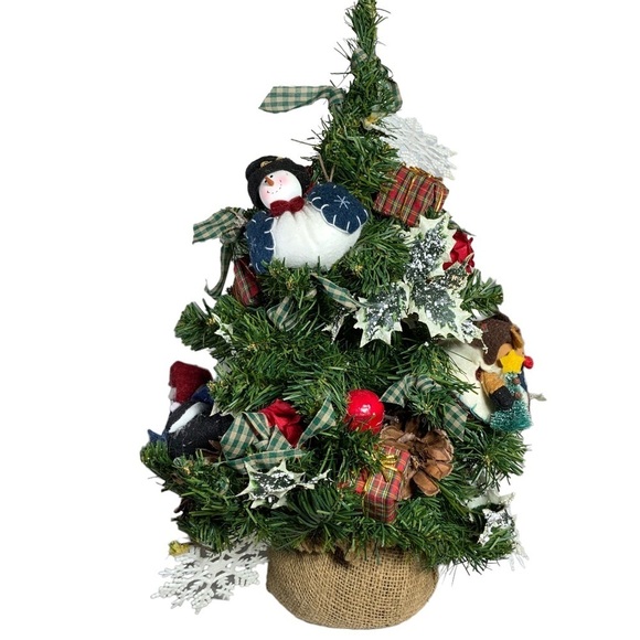 Christmas Tree Old World Vintage Hand Made Tabletop Vintage Decorated 21 inches - Picture 6 of 14